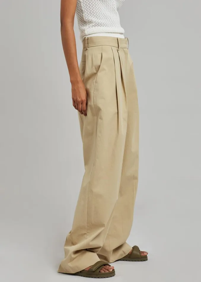 The Frankie Shop Tansy Cotton Pants 8211 Camel Women Clothing