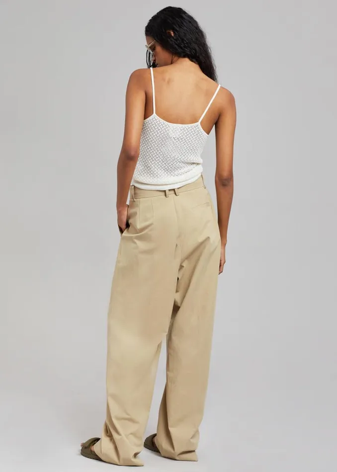 The Frankie Shop Tansy Cotton Pants 8211 Camel Women Clothing