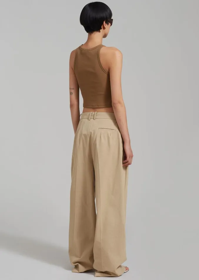 The Frankie Shop Tansy Cotton Pants 8211 Camel Women Clothing