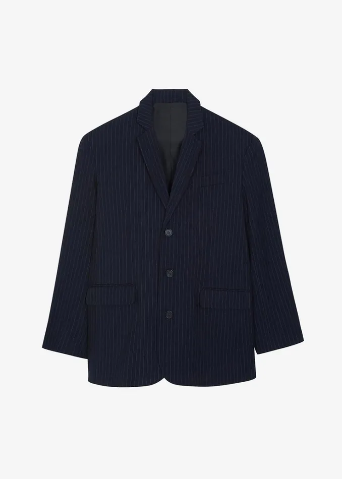 The Frankie Shop Tansy Oversized Blazer 8211 Navy Pinstripe Women Clothing