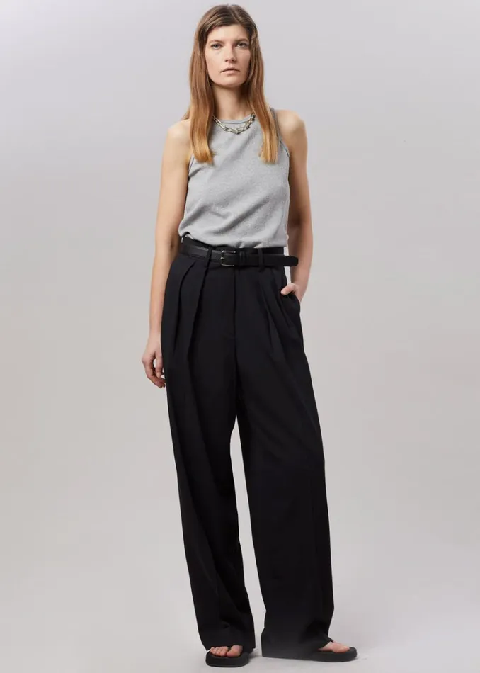 The Frankie Shop Tansy Pleated Trousers 8211 Black Women Bottoms