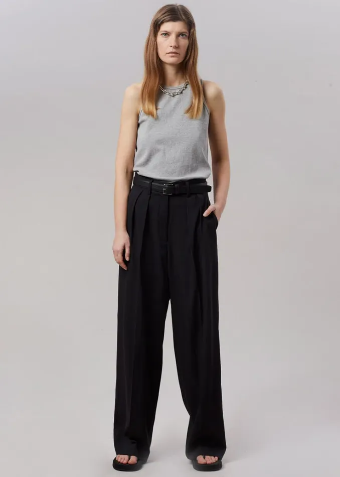 The Frankie Shop Tansy Pleated Trousers 8211 Black Women Bottoms