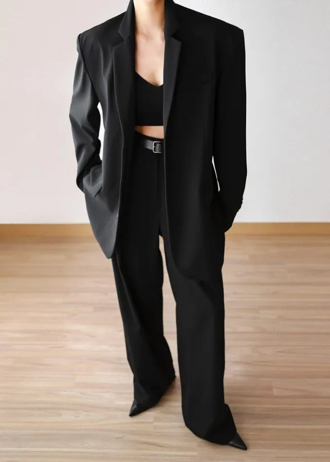 The Frankie Shop Tansy Pleated Trousers 8211 Black Women Bottoms