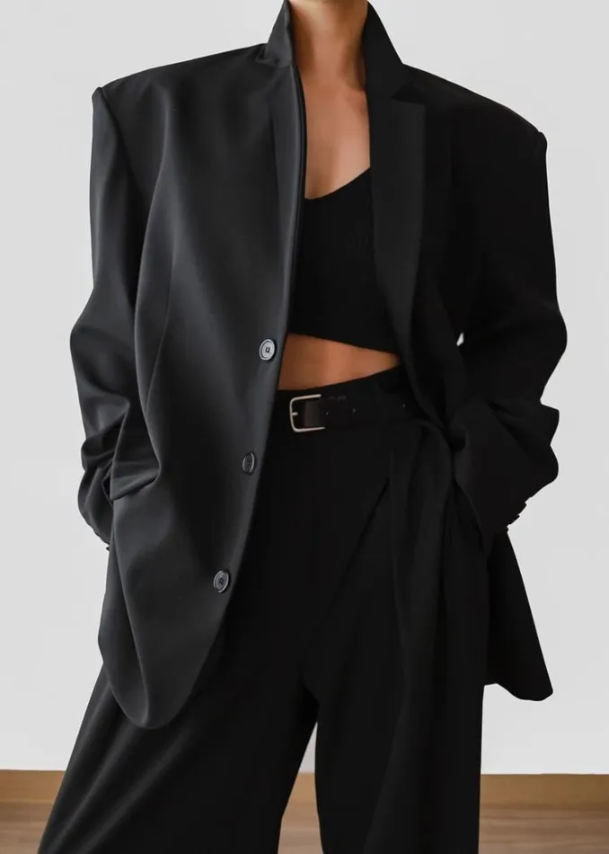 The Frankie Shop Tansy Pleated Trousers 8211 Black Women Bottoms
