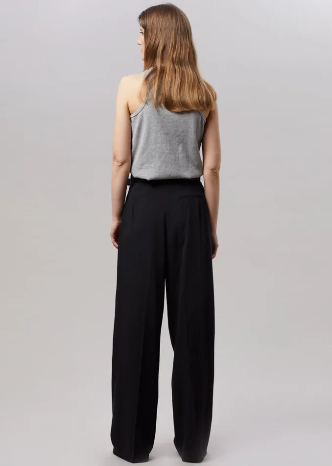 The Frankie Shop Tansy Pleated Trousers 8211 Black Women Bottoms
