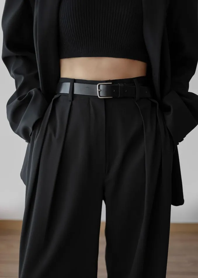 The Frankie Shop Tansy Pleated Trousers 8211 Black Women Bottoms