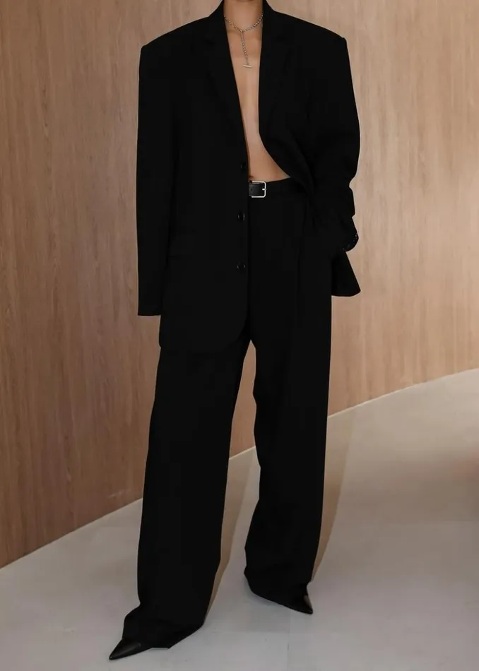The Frankie Shop Tansy Pleated Trousers 8211 Black Women Bottoms