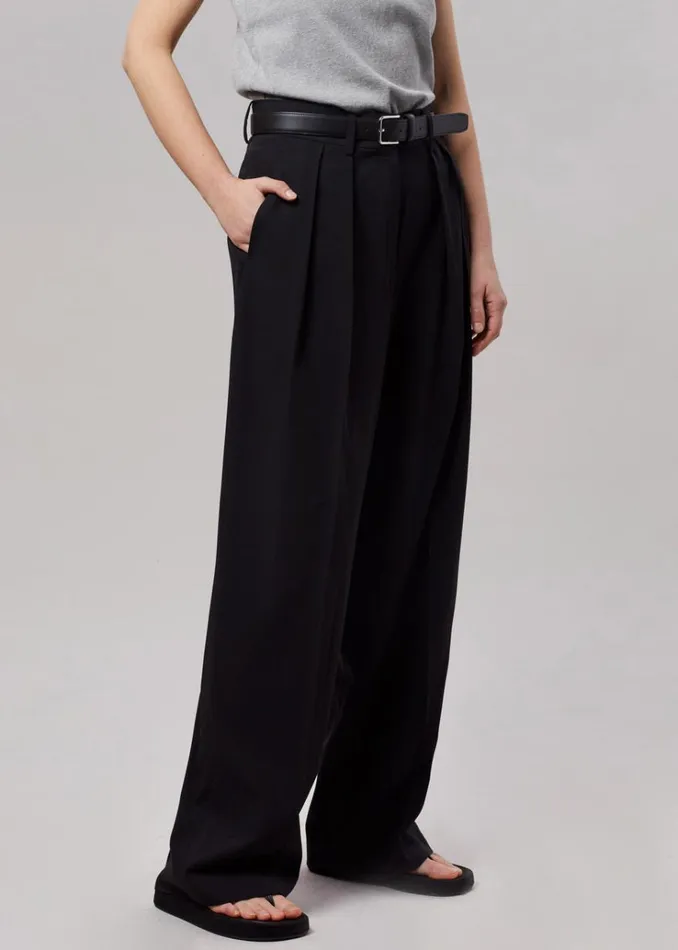 The Frankie Shop Tansy Pleated Trousers 8211 Black Women Bottoms