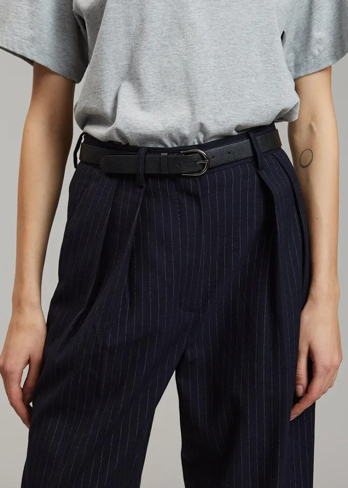 The Frankie Shop Tansy Pleated Trousers 8211 Navy Pinstripe Women Bottoms