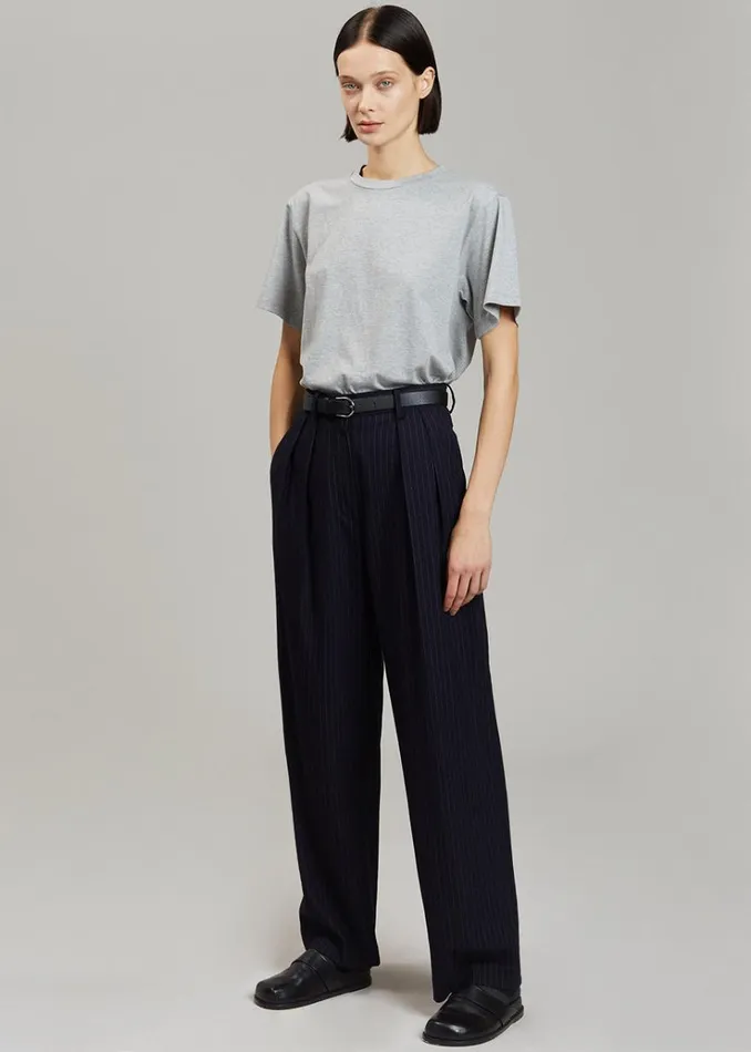 The Frankie Shop Tansy Pleated Trousers 8211 Navy Pinstripe Women Bottoms