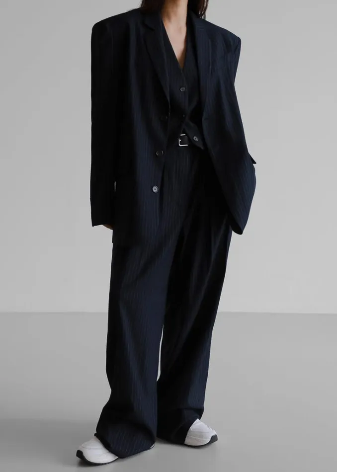 The Frankie Shop Tansy Tailored Vest 8211 Navy Pinstripe Women Clothing