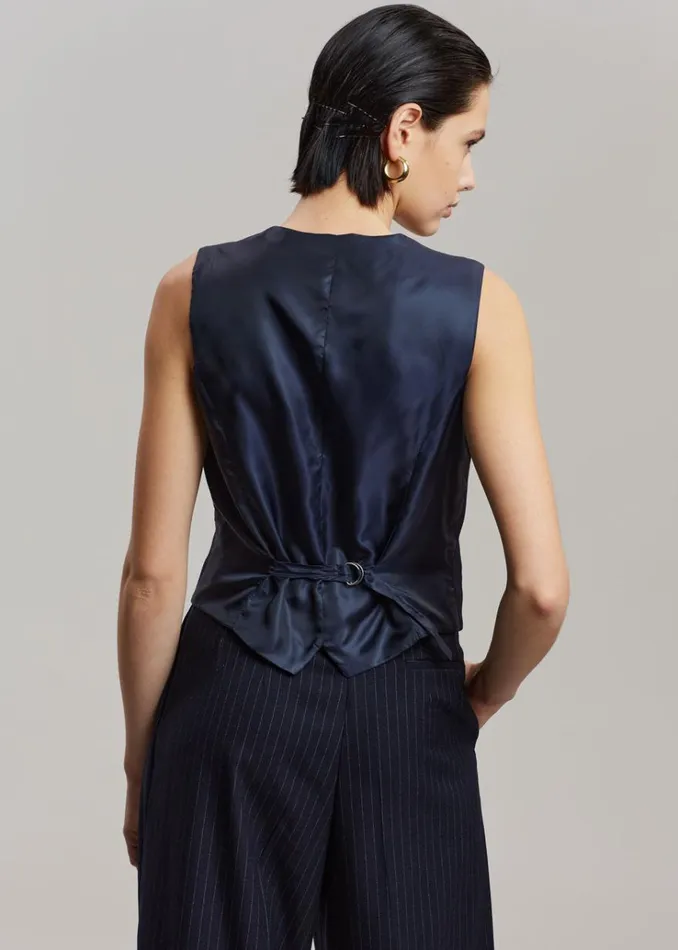 The Frankie Shop Tansy Tailored Vest 8211 Navy Pinstripe Women Clothing