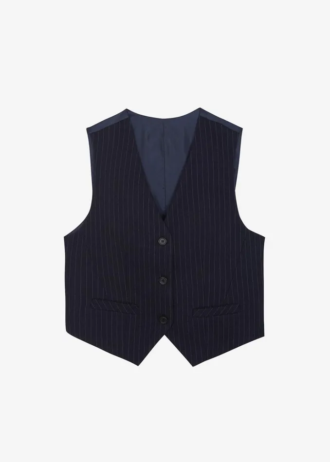The Frankie Shop Tansy Tailored Vest 8211 Navy Pinstripe Women Clothing