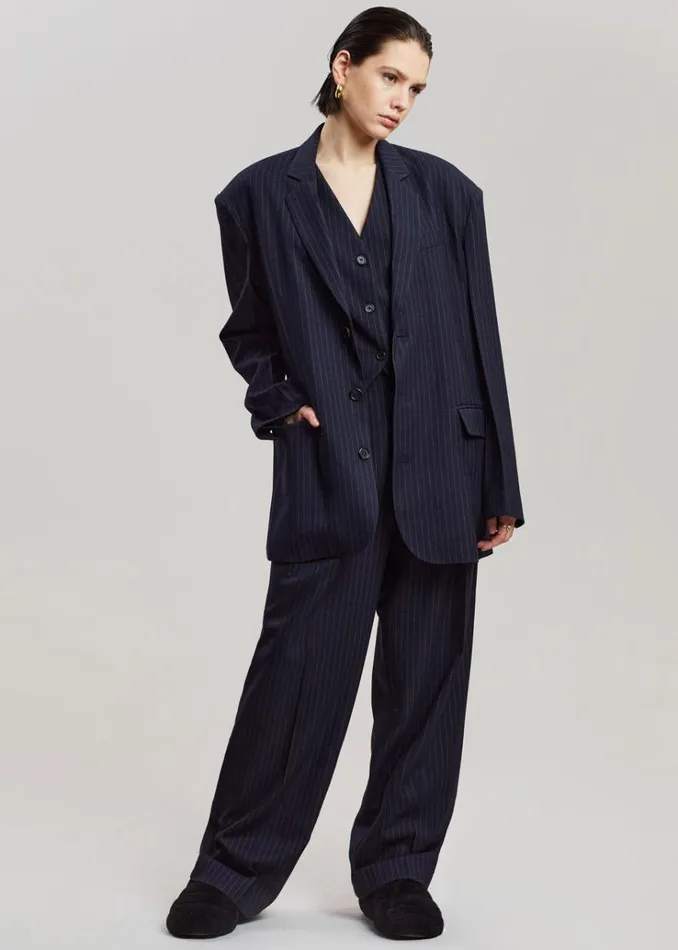 The Frankie Shop Tansy Tailored Vest 8211 Navy Pinstripe Women Clothing