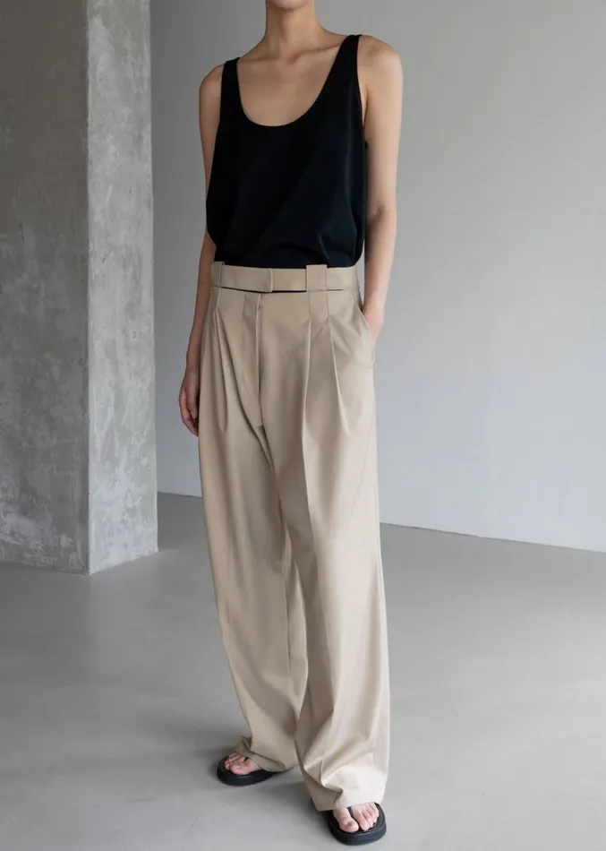 The Frankie Shop Tate Trousers 8211 Beige Women Clothing