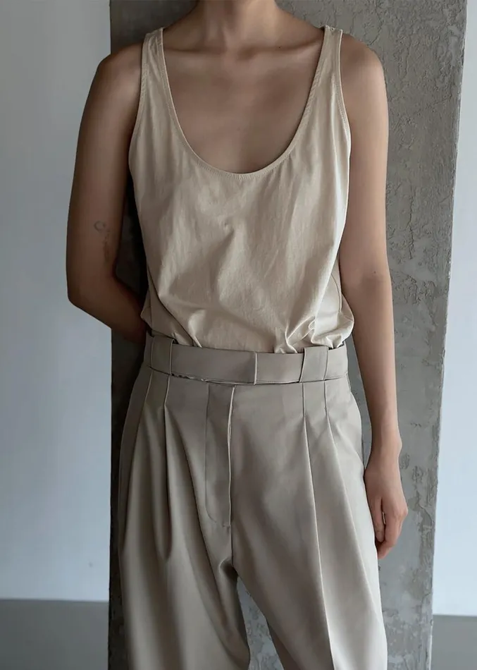The Frankie Shop Tate Trousers 8211 Beige Women Clothing