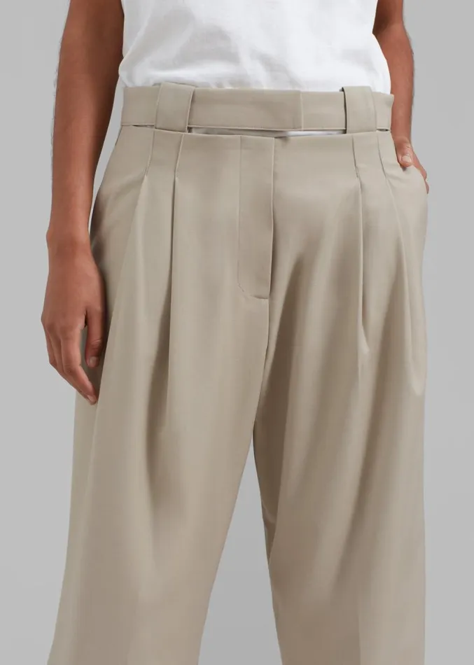 The Frankie Shop Tate Trousers 8211 Beige Women Clothing