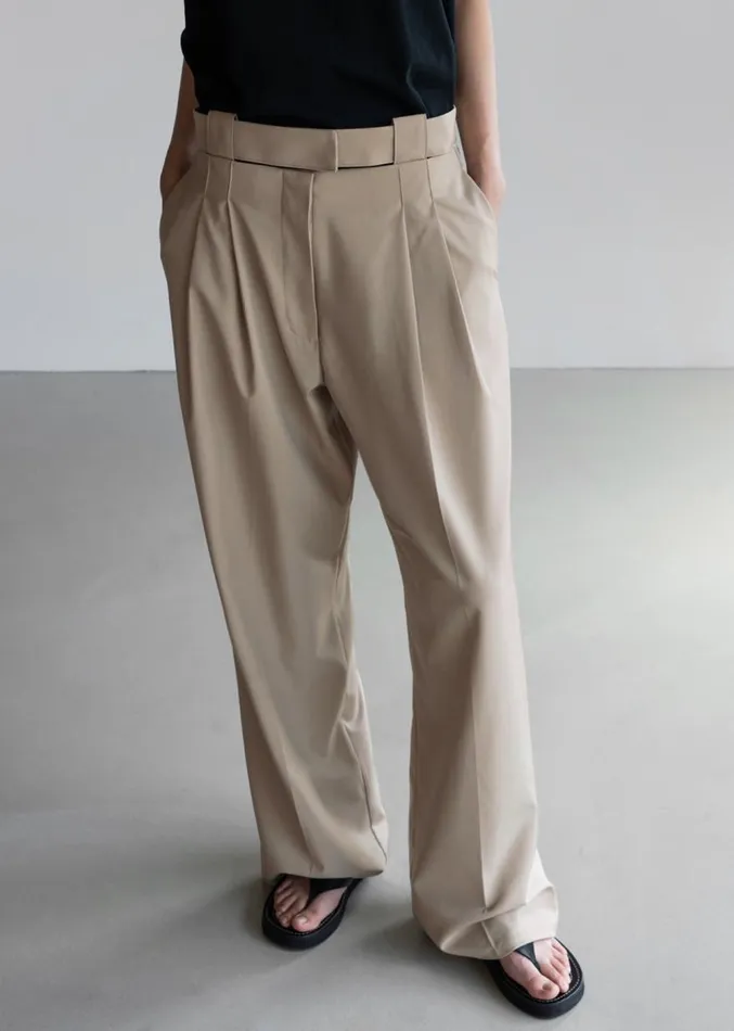 The Frankie Shop Tate Trousers 8211 Beige Women Clothing