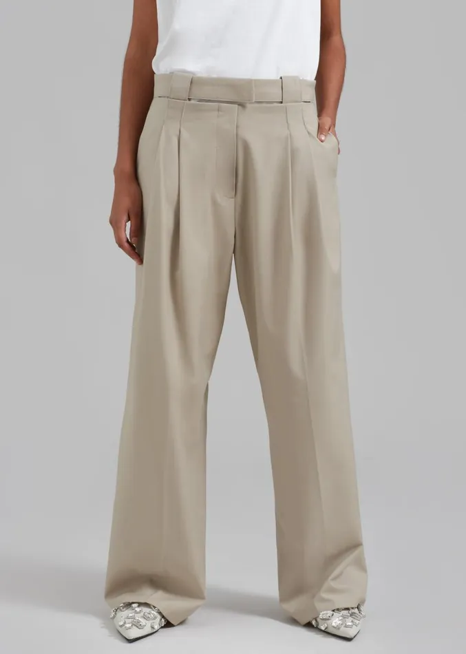 The Frankie Shop Tate Trousers 8211 Beige Women Clothing