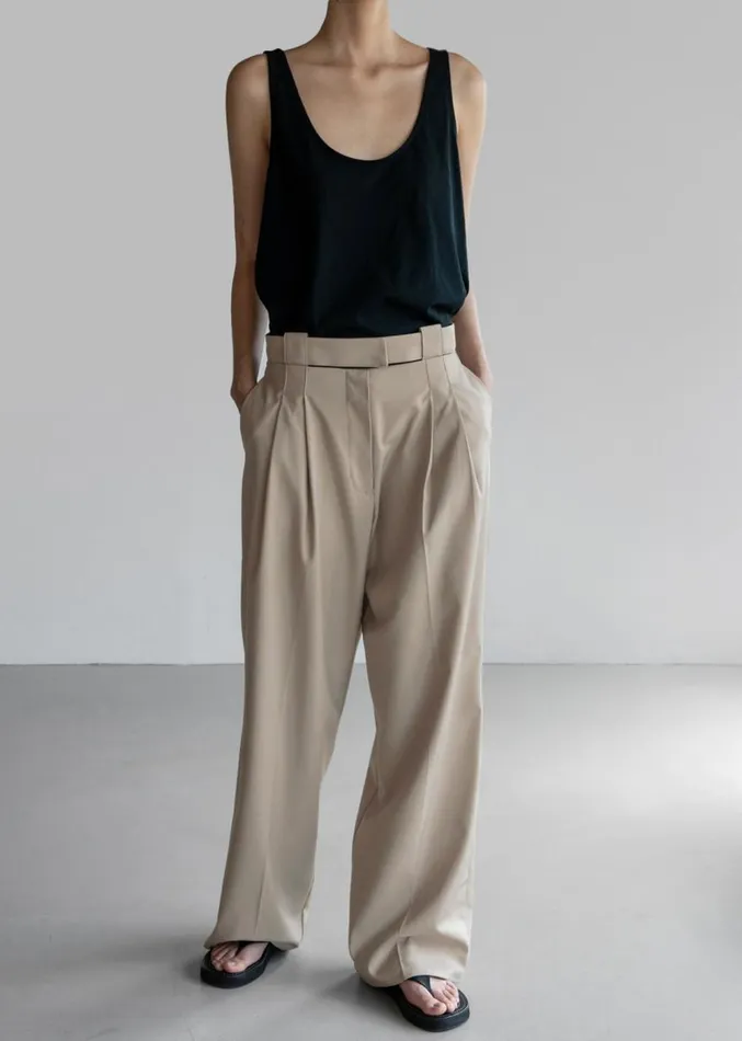 The Frankie Shop Tate Trousers 8211 Beige Women Clothing