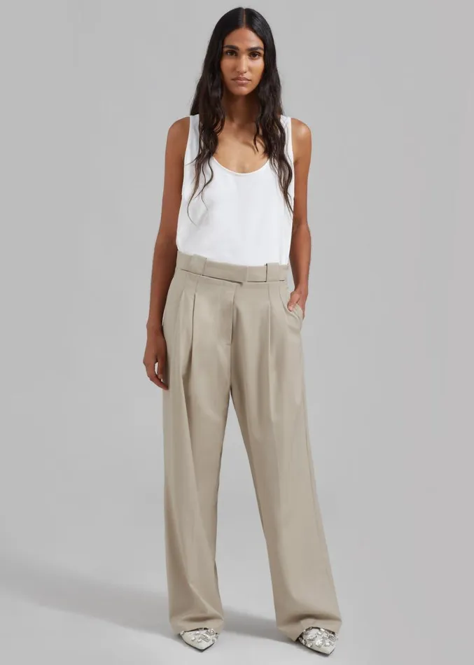 The Frankie Shop Tate Trousers 8211 Beige Women Clothing