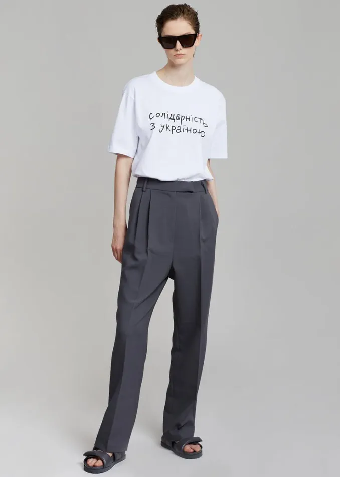 The Frankie Shop The Frankie Shop X Thomas Llu Solidarity TShirt 8211 WhiteBlack WomenMen Tops