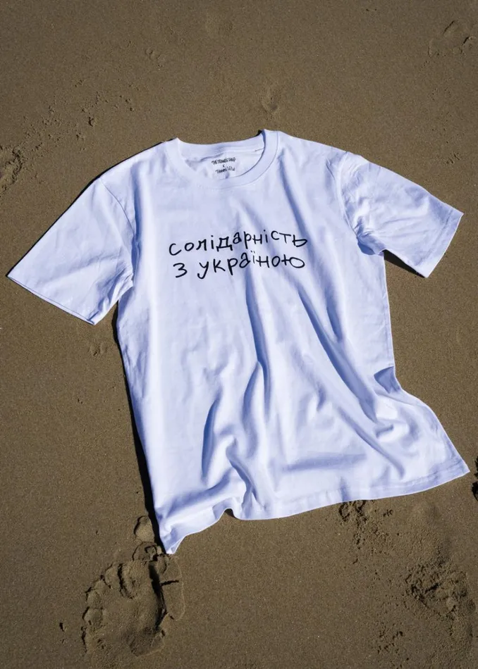 The Frankie Shop The Frankie Shop X Thomas Llu Solidarity TShirt 8211 WhiteBlack WomenMen Tops