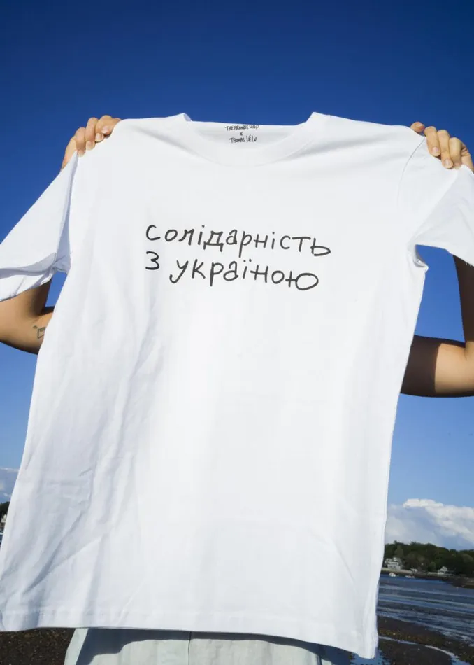 The Frankie Shop The Frankie Shop X Thomas Llu Solidarity TShirt 8211 WhiteBlack WomenMen Tops