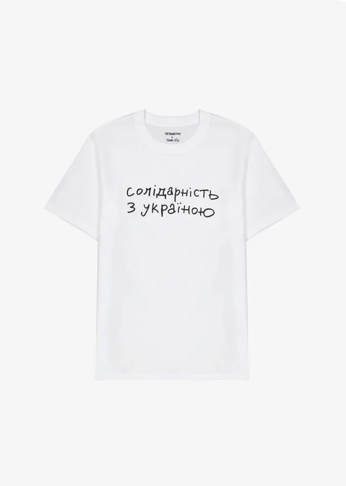 The Frankie Shop The Frankie Shop X Thomas Llu Solidarity TShirt 8211 WhiteBlack WomenMen Tops