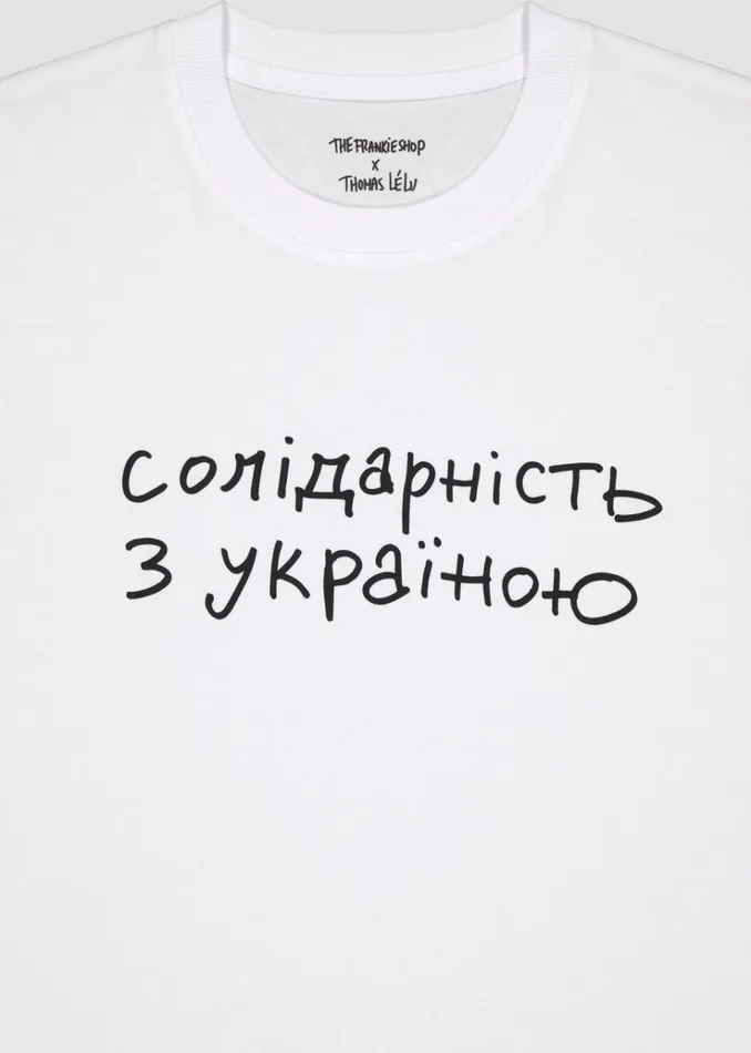 The Frankie Shop The Frankie Shop X Thomas Llu Solidarity TShirt 8211 WhiteBlack WomenMen Tops