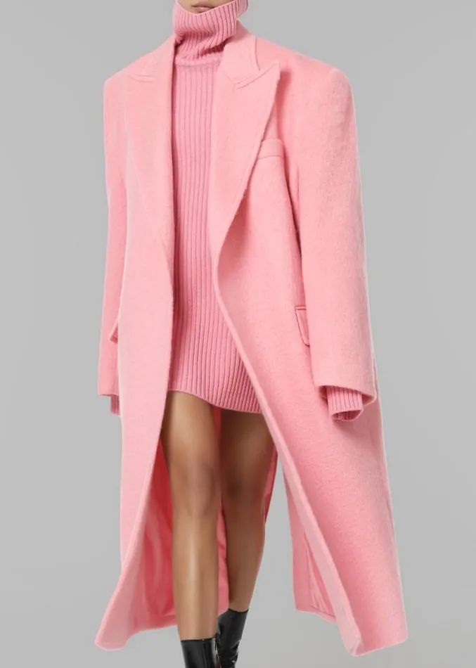 The Frankie Shop Thelma Ribbed Sweater 8211 Pink Women Clothing