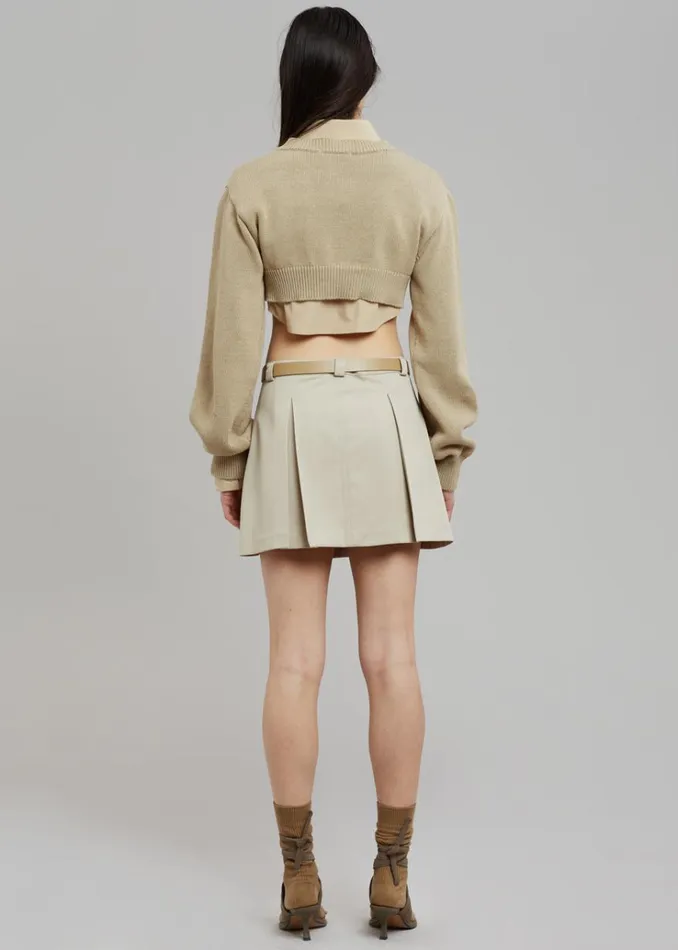 The Frankie Shop Titou Cropped Sweater 8211 Taupe Women Knitwear