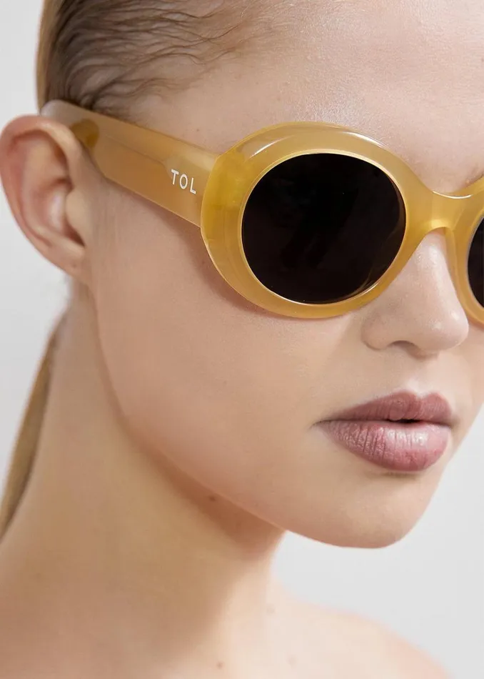 The Frankie Shop TOL Eyewear Double Round Sunglasses 8211 Honey Women Accessories