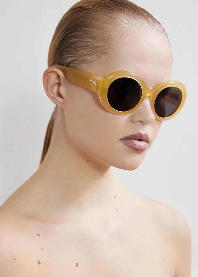 The Frankie Shop TOL Eyewear Double Round Sunglasses 8211 Honey Women Accessories