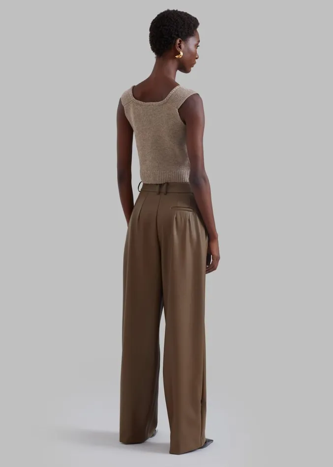 The Frankie Shop Tranton Faux Leather Pants 8211 Brown Women Clothing