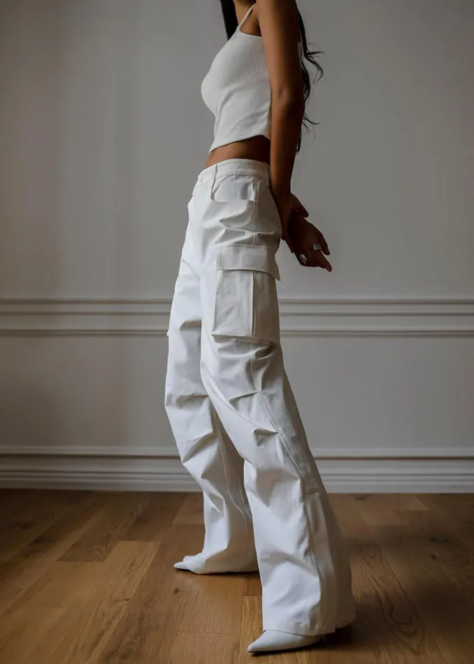 The Frankie Shop Valo Cargo Pants 8211 White Women Bottoms