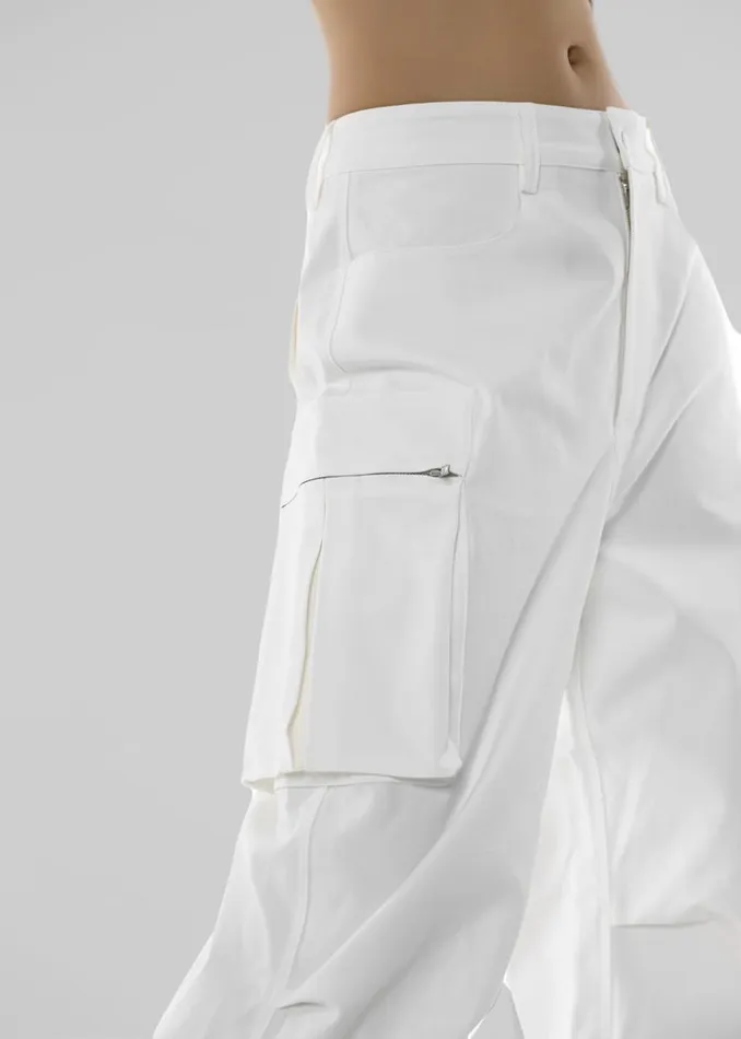 The Frankie Shop Valo Cargo Pants 8211 White Women Bottoms