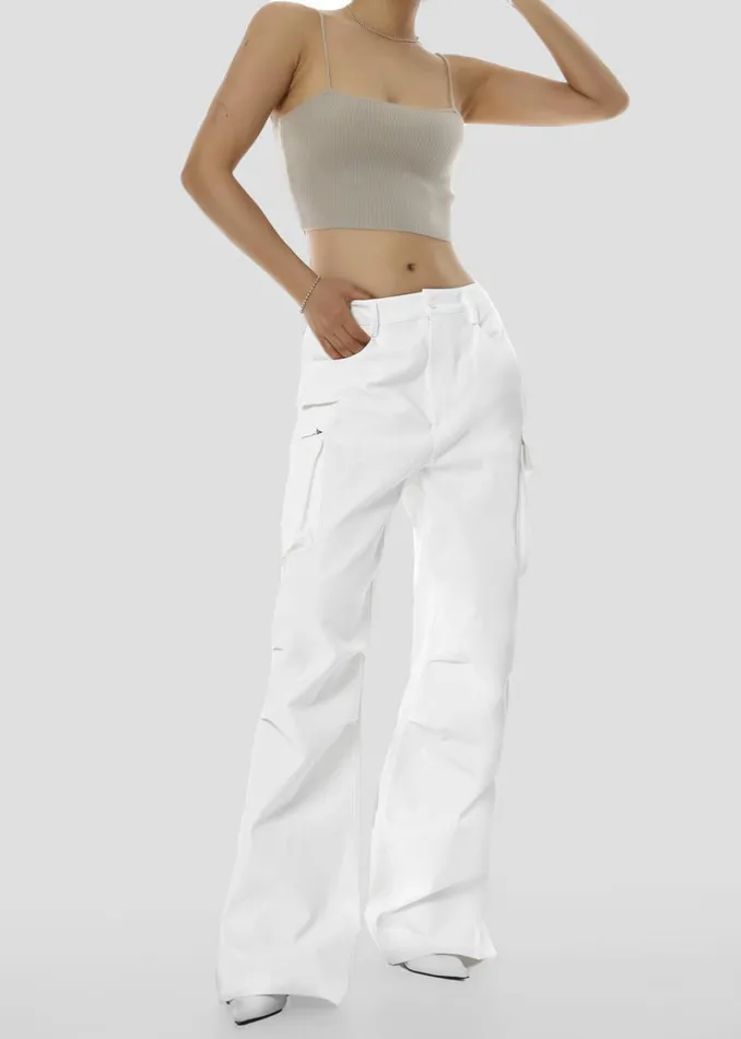 The Frankie Shop Valo Cargo Pants 8211 White Women Bottoms