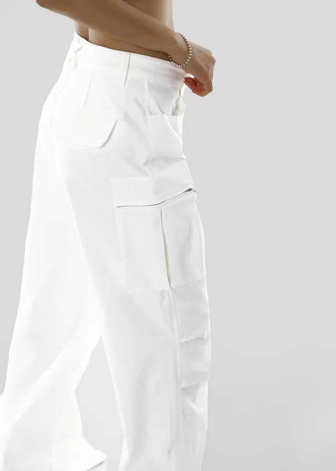 The Frankie Shop Valo Cargo Pants 8211 White Women Bottoms