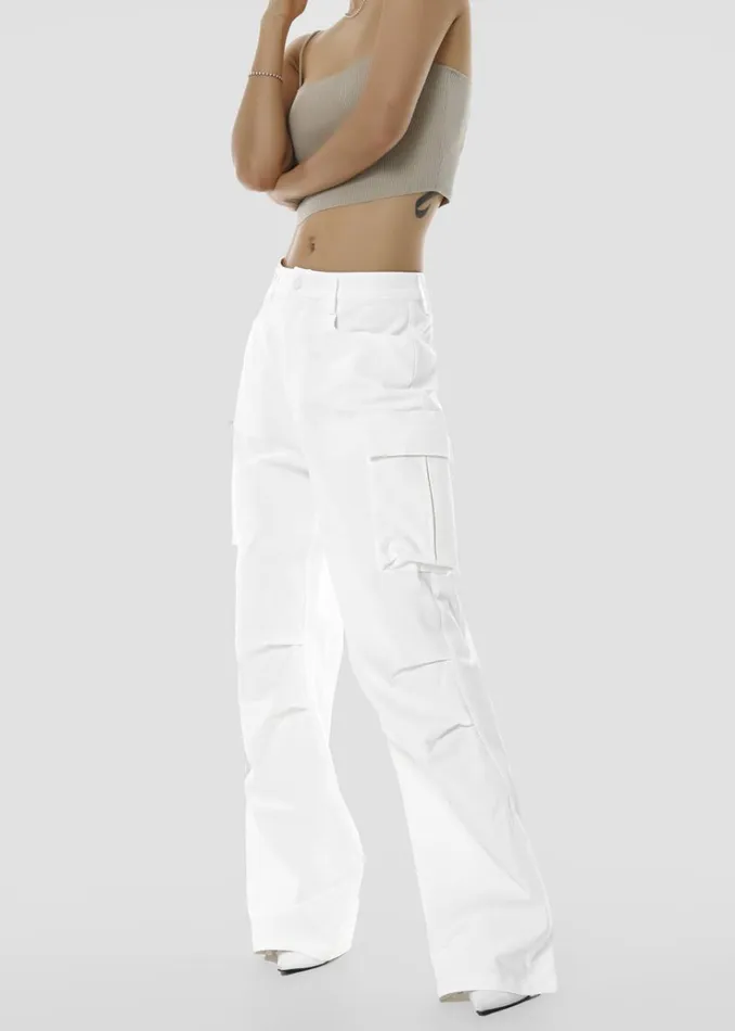 The Frankie Shop Valo Cargo Pants 8211 White Women Bottoms