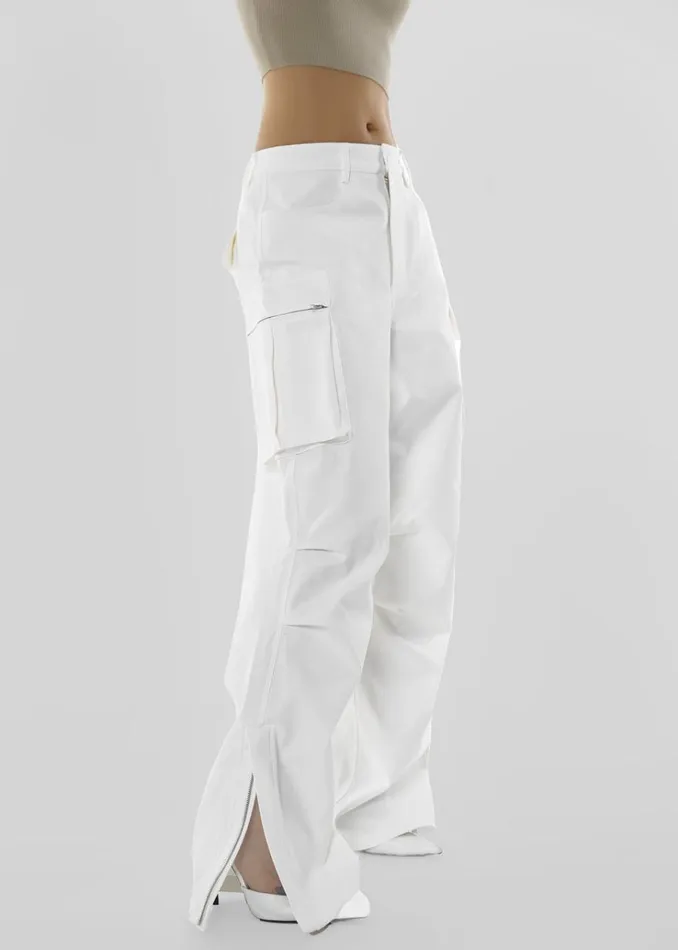 The Frankie Shop Valo Cargo Pants 8211 White Women Bottoms