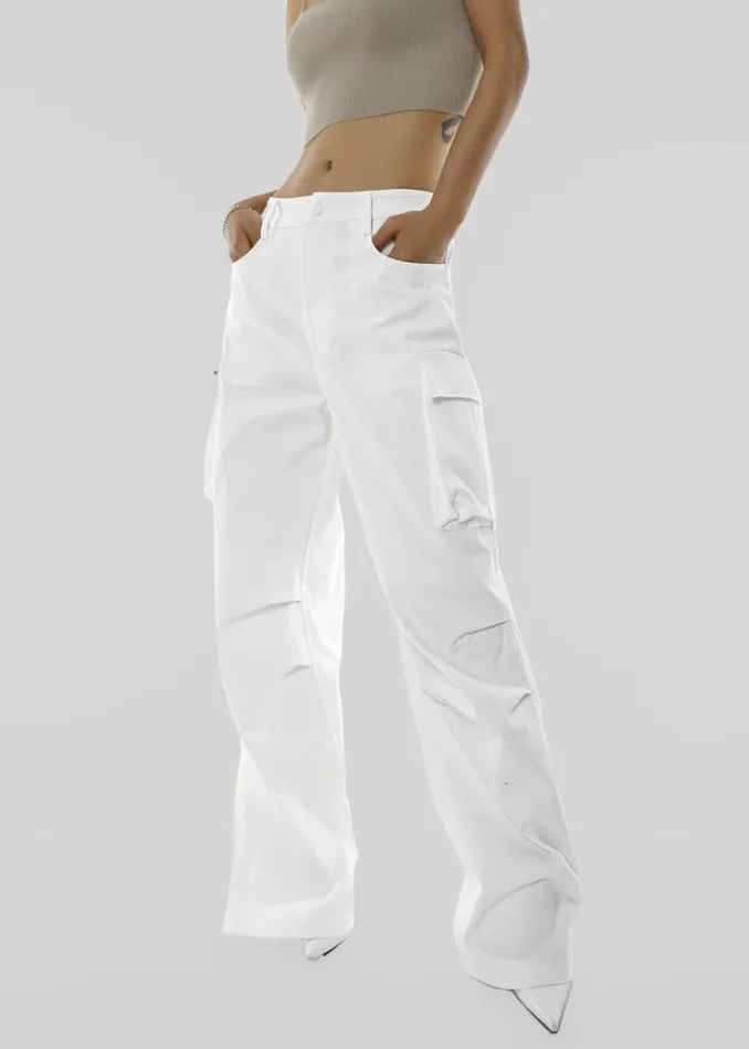 The Frankie Shop Valo Cargo Pants 8211 White Women Bottoms
