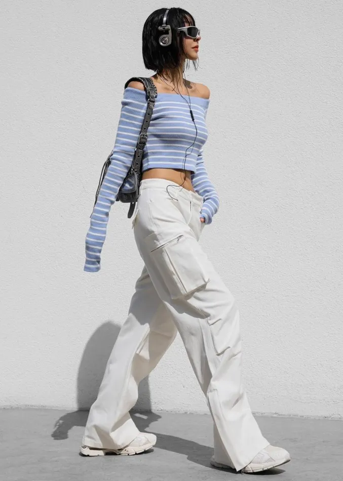 The Frankie Shop Valo Cargo Pants 8211 White Women Bottoms