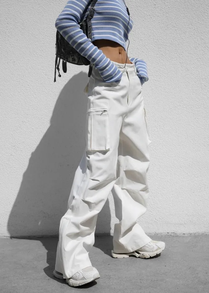 The Frankie Shop Valo Cargo Pants 8211 White Women Bottoms
