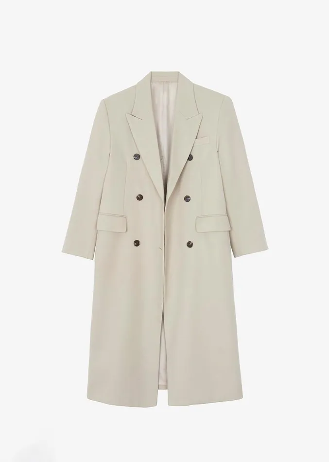 The Frankie Shop Vance Double Breasted Coat 8211 Beige Women Outerwear