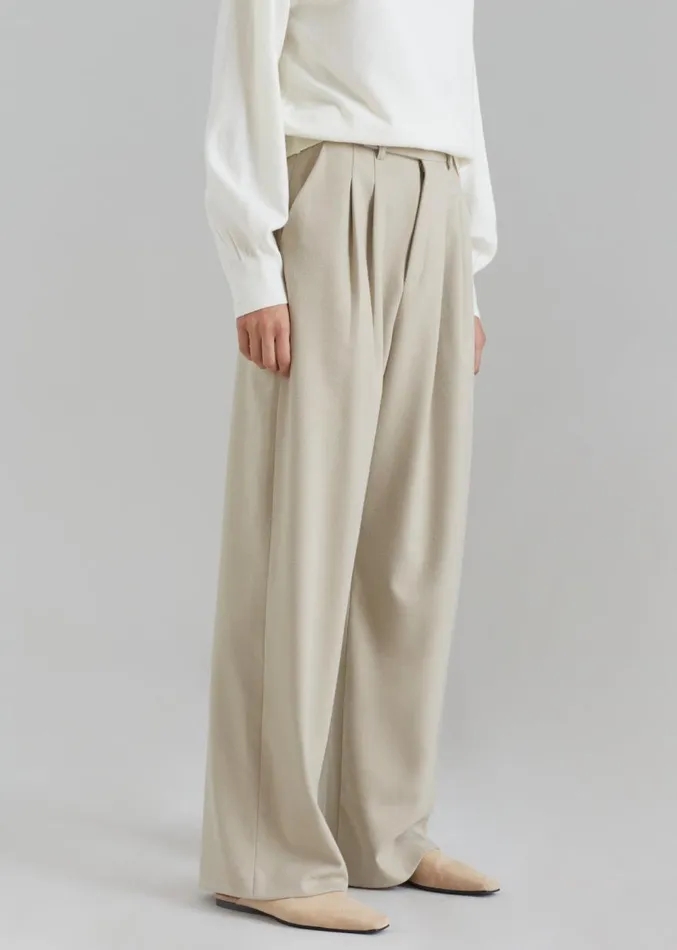The Frankie Shop Vance Pants 8211 Beige Women Clothing