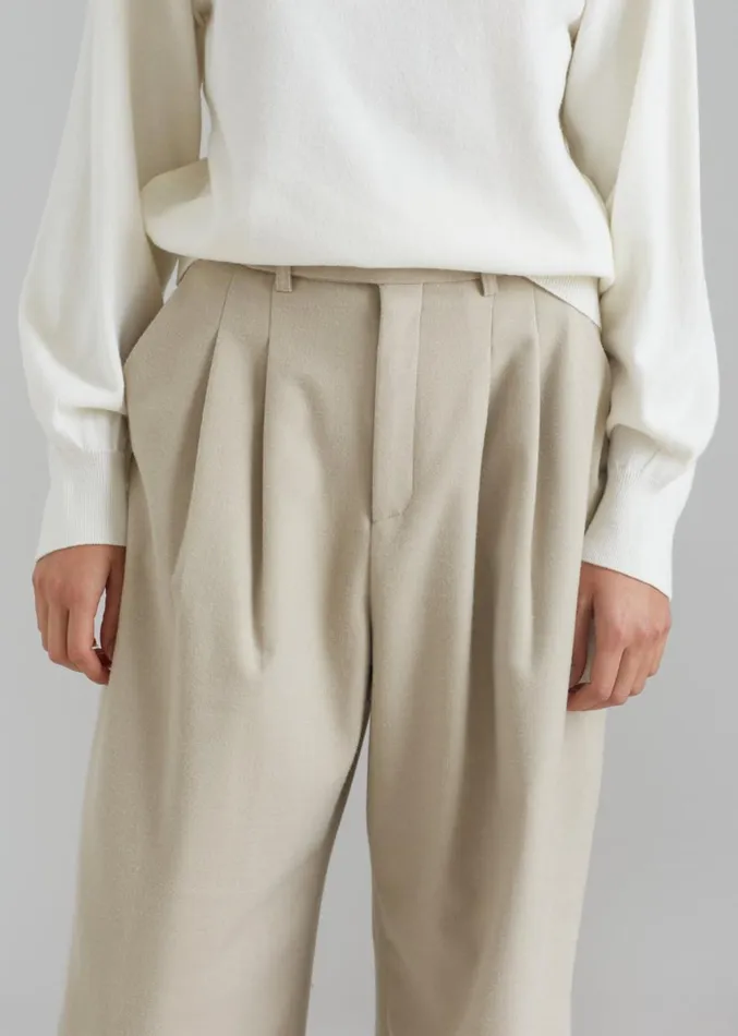 The Frankie Shop Vance Pants 8211 Beige Women Clothing