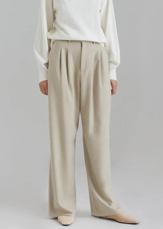 The Frankie Shop Vance Pants 8211 Beige Women Clothing