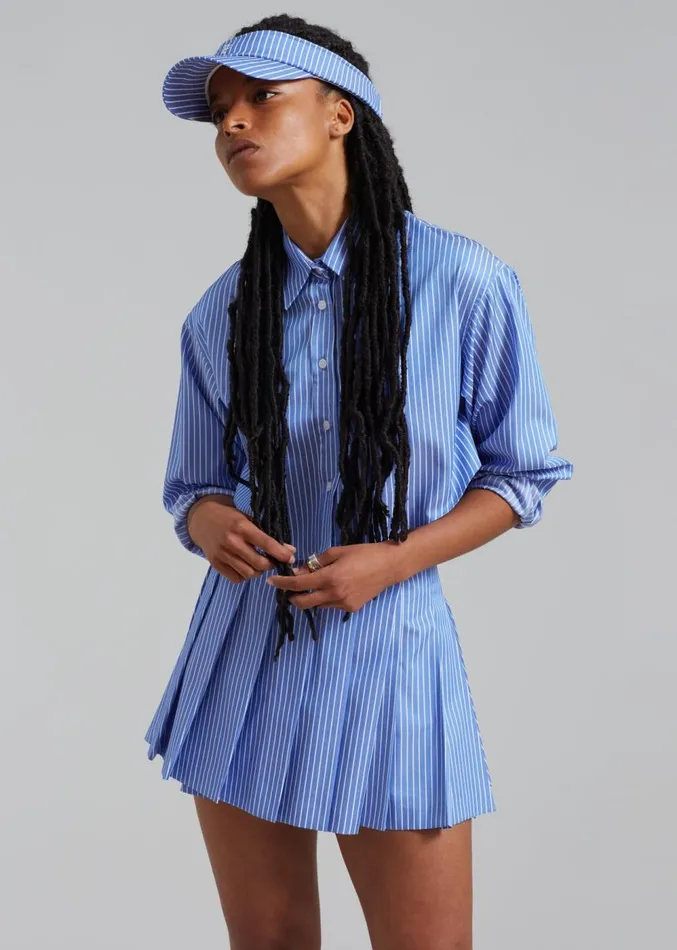 The Frankie Shop Venus Pleated Skirt 8211 White Stripe Women Clothing