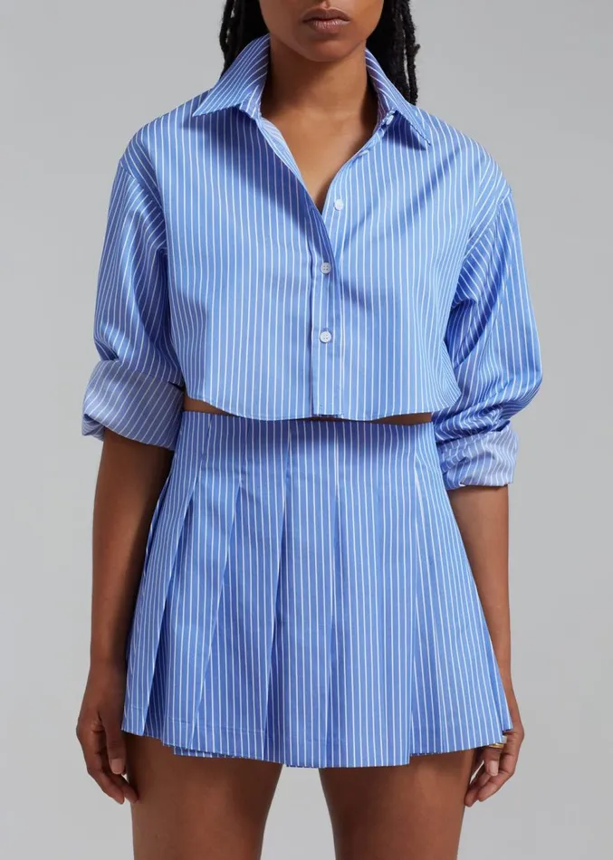 The Frankie Shop Venus Pleated Skirt 8211 White Stripe Women Clothing